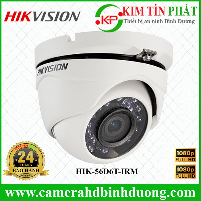 Camera HDTVI Hikvision HIK-56D6T-IRM (Dome 2MP)