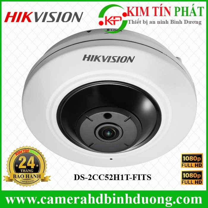 Camera Fish Eye HDTVI 5MP Hikvision DS-2CC52H1T-FITS