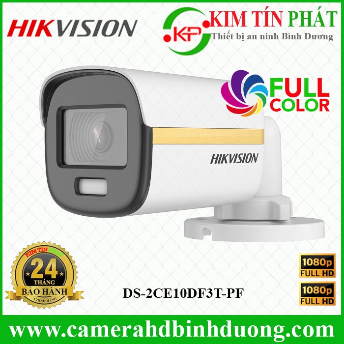 Camera HDTVI Color 2MP thân trụ HIKVISION DS-2CE10DF3T-PF