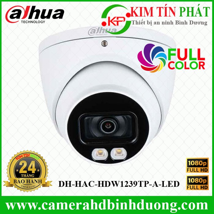 Camera HDCVI 2MP Full Color DAHUA DH-HAC-HDW1239TP-A-LED