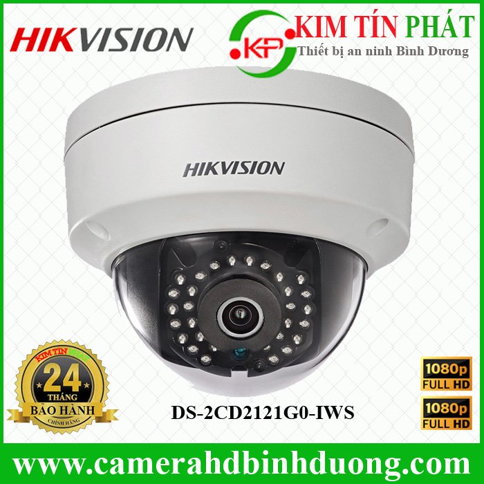 Camera IP 2MP H265+ Hikvision DS-2CD2121G0-IWS